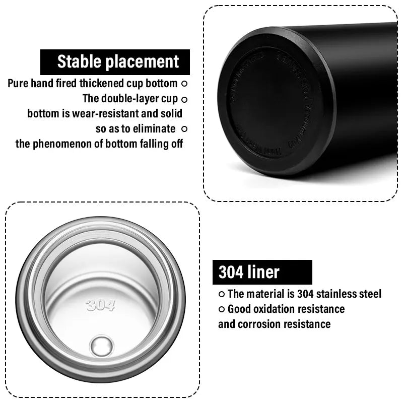 Bouteille isotherme portable intelligente en acier inoxydable