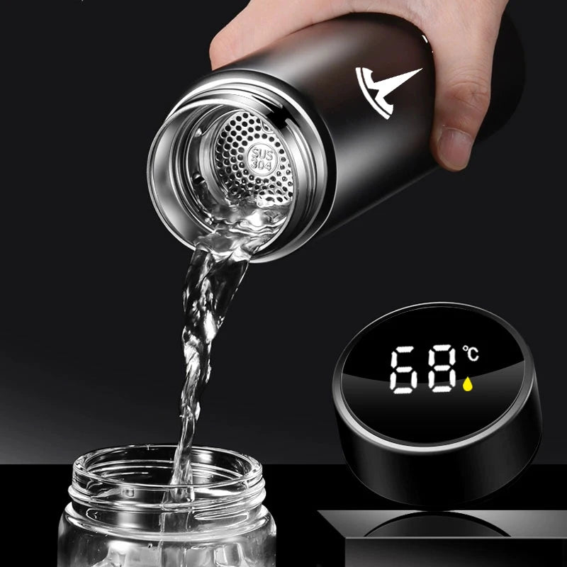 Bouteille isotherme portable intelligente en acier inoxydable