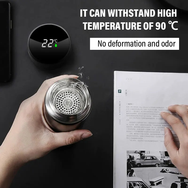 Bouteille isotherme portable intelligente en acier inoxydable