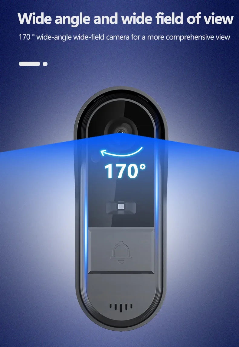 Sonnette vidéo interphone sans fil avec vision nocturne HD