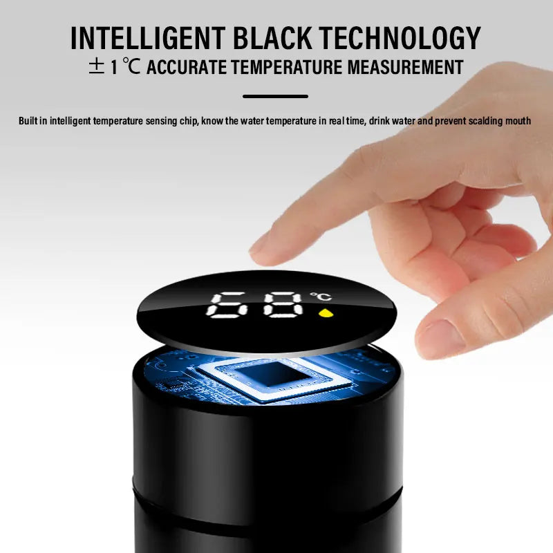 Bouteille isotherme portable intelligente en acier inoxydable