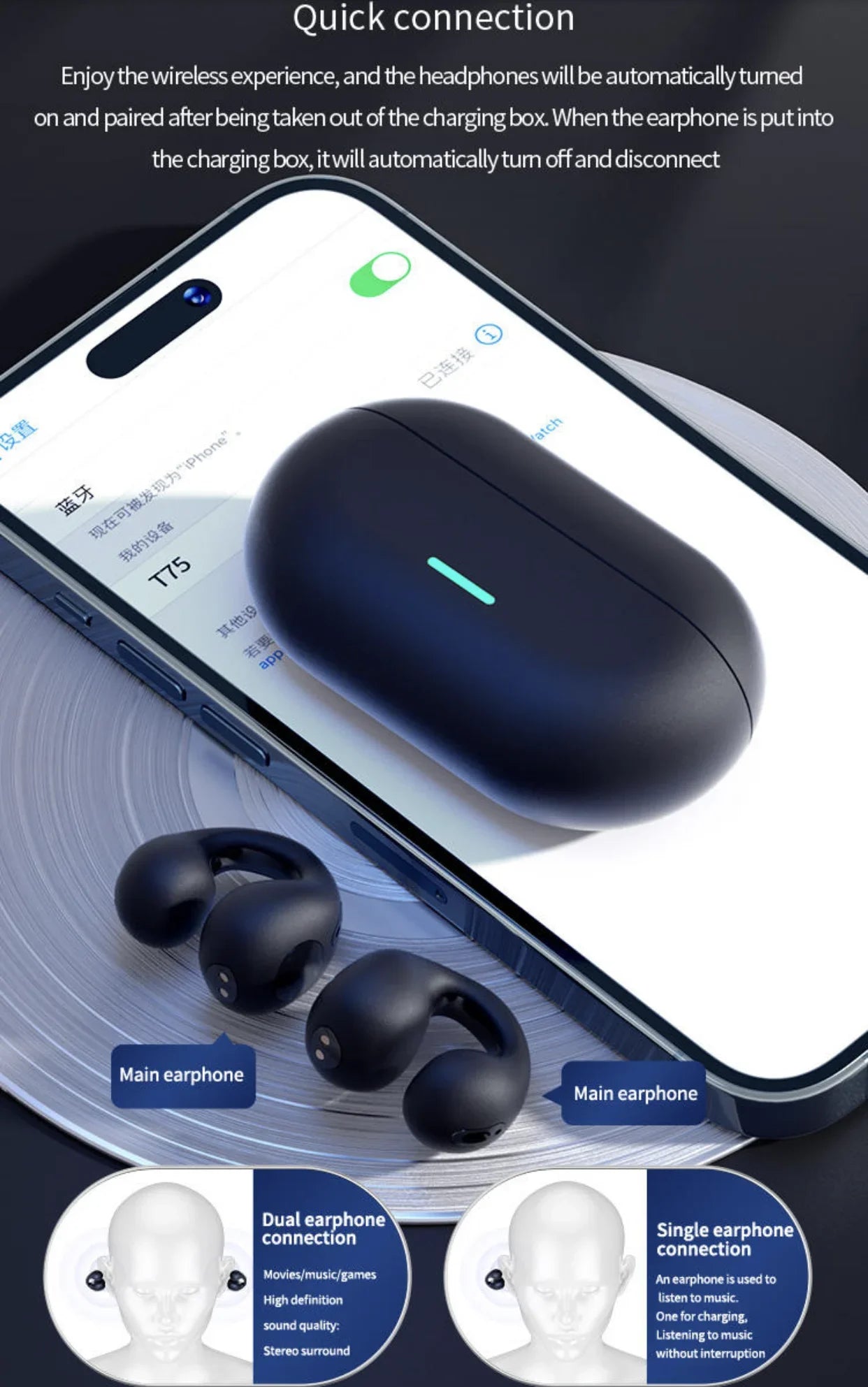 Écouteurs intra-auriculaires Bluetooth