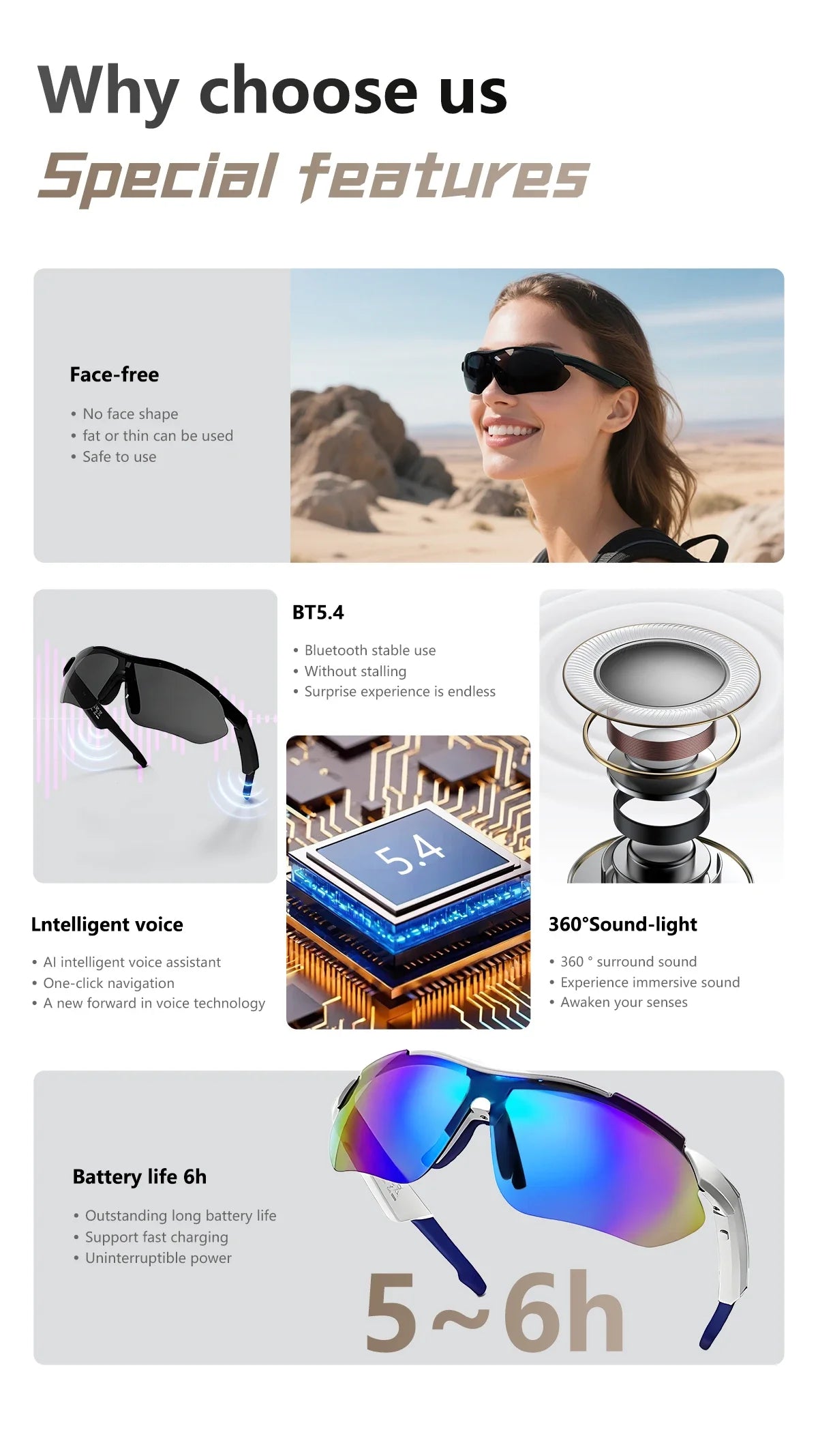 AI Smart Camera Glasses