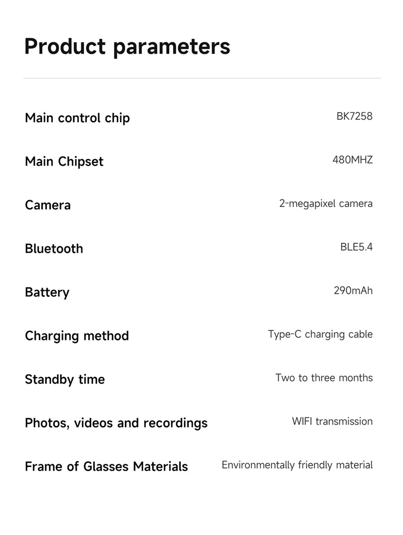 AI Smart Camera Glasses