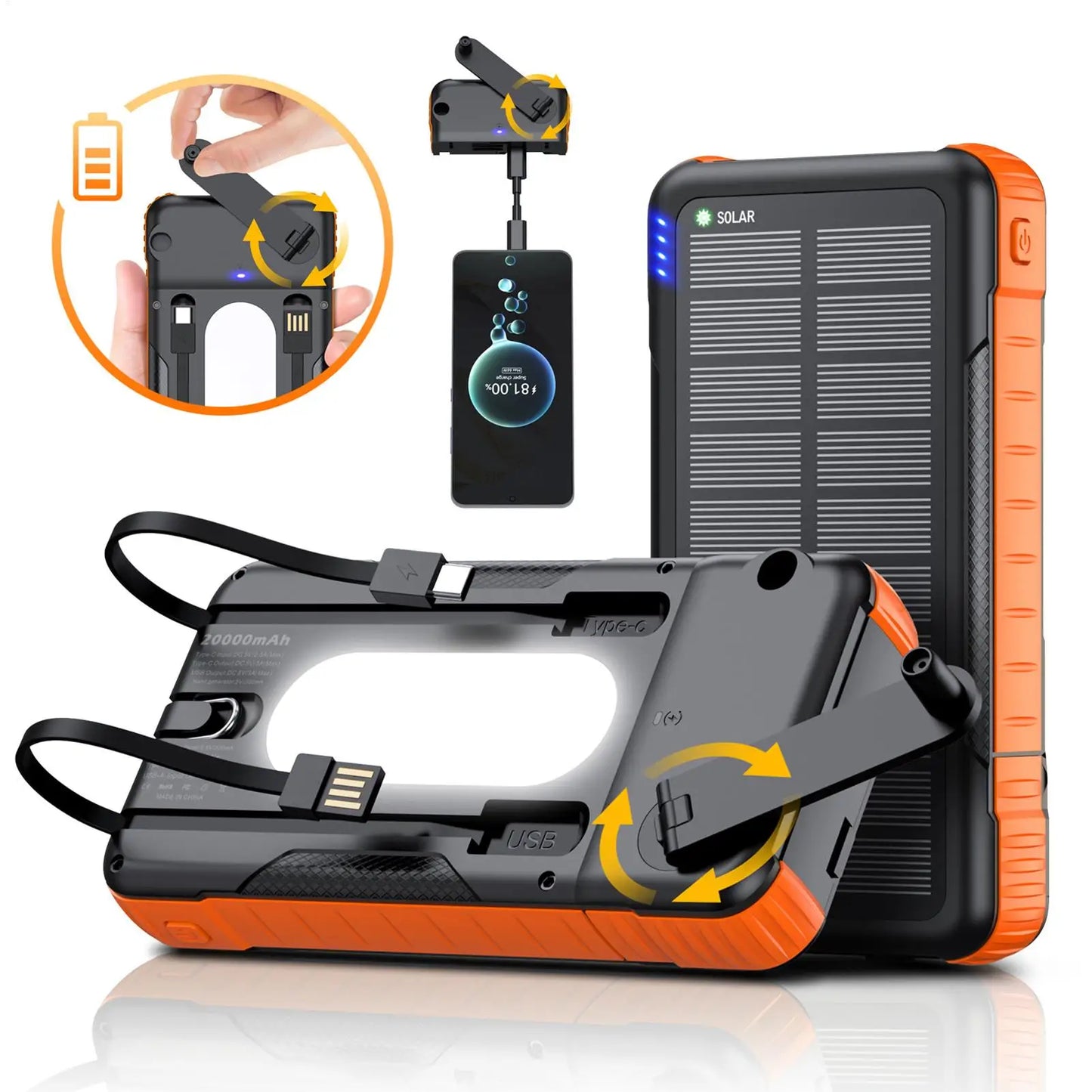 Solar Charger Power Bank Waterproof